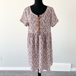 California Moonrise Floral Print Breezy  Flowy Western Boho Dress